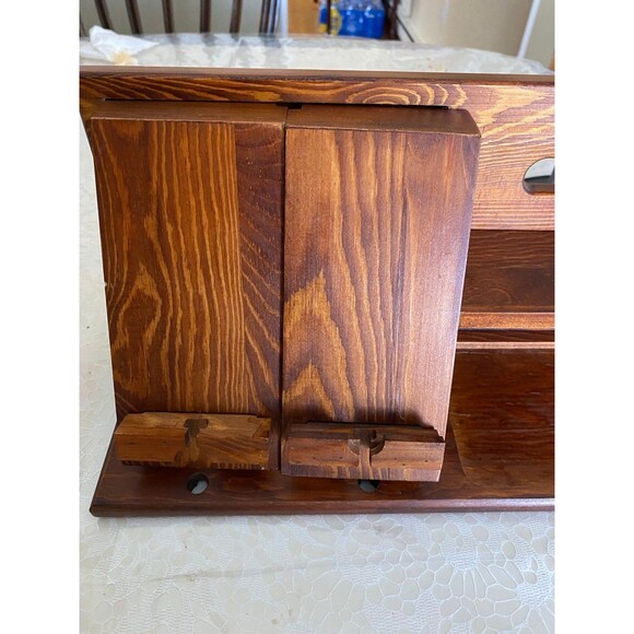 Wood Phone Storge & Organization 2 Phones Wireless Charging Docking Station NWOT - Picture 6 of 12